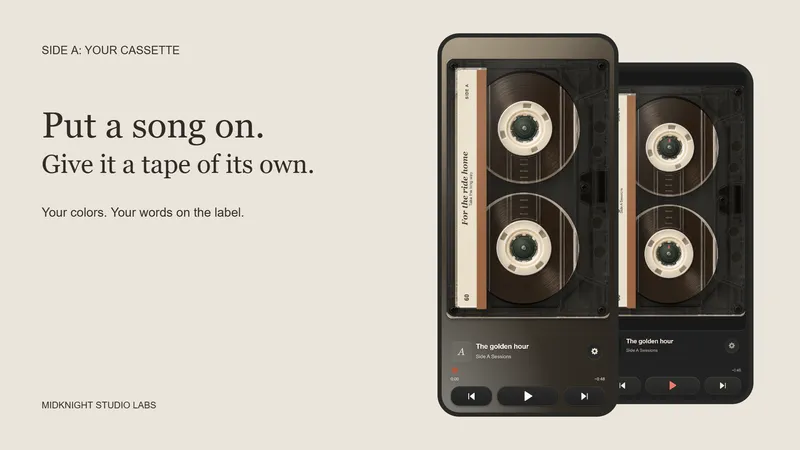 Two Side A cassette players with personalized labels